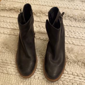 Clarks, black leather, 2 inch heel, size 9.5